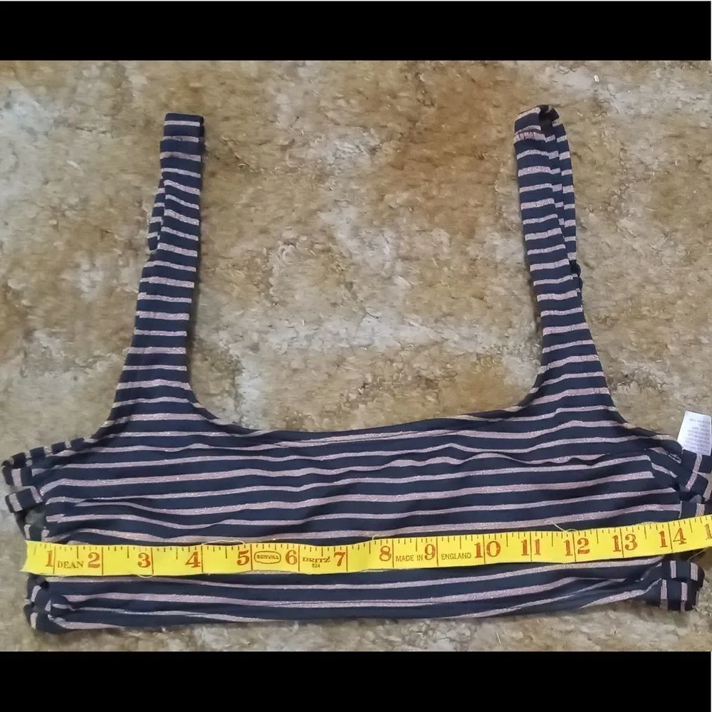 Copper/Black Strip 2Piece Strappy Swimsuit L